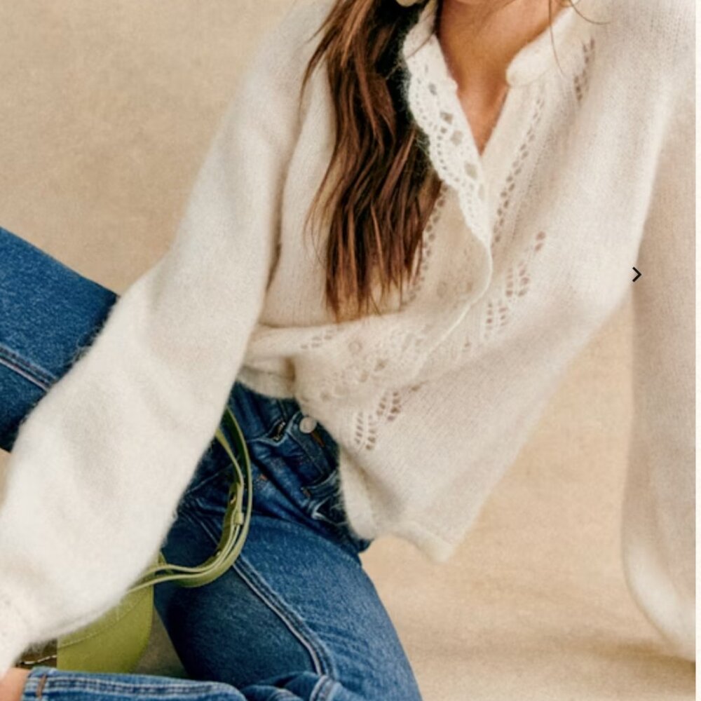 Sezane Ecru Cardigan